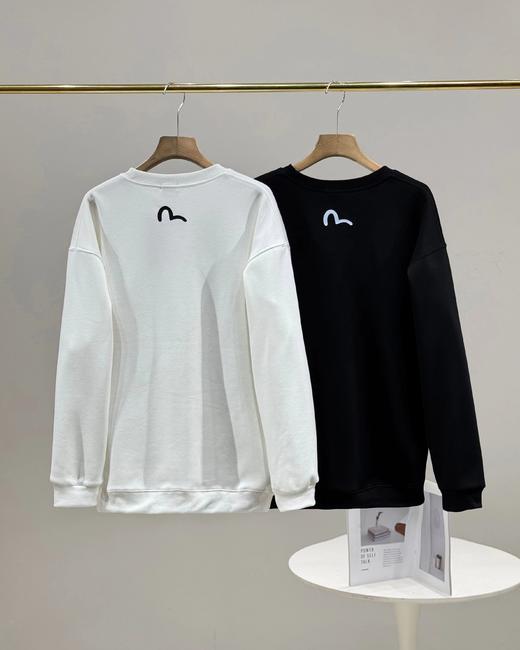 F011307秋冬情侣款商标海鸥印花银狐绒圆领套头卫衣 商品图1