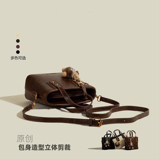 【原创复古❗️水桶包】包身造型立体剪裁，贵气光感五金，舒适面料结实耐用，长肩带顺滑可调节，2026新款时尚单肩斜挎包手提水桶包QQ 商品图0