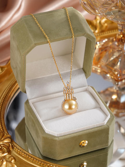 子佩集【女王城堡】银S925珍珠惜王妃套链【HJYDZ005】11.5mm珠镀金城堡金色珠2601 商品图5