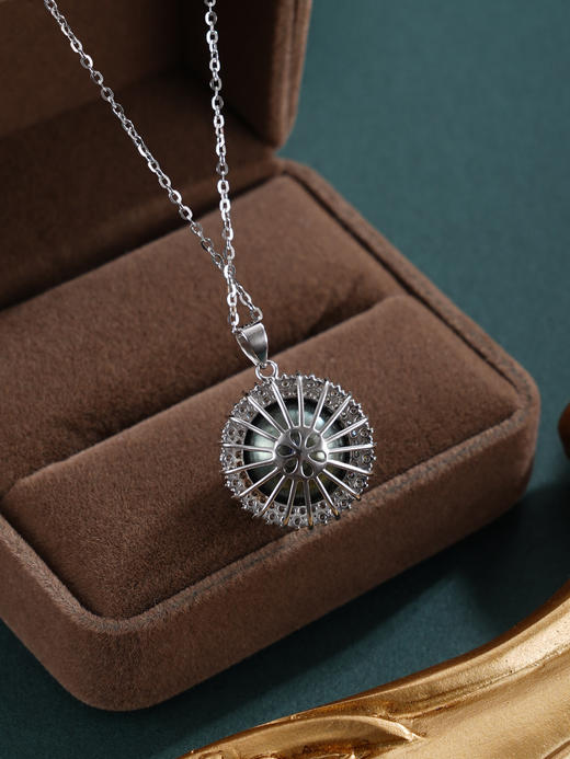 子佩集【玄华凝香】银S925珍珠惜王妃套链【HJYDZ009】12mm珠圆环黑珠2601 商品图5