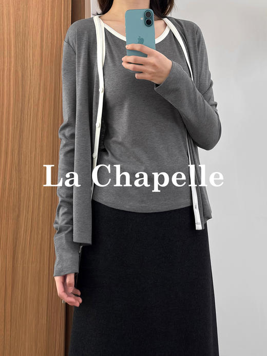 专柜实拍【针织两件套】拉夏贝尔/La Chapelle背心+开衫套装柔软亲肤百搭精奢高品质 商品图7
