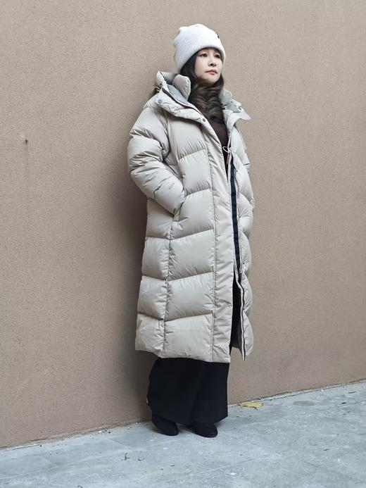 君羽800蓬鹅绒服女长款过膝冬新款加厚防风超长羽绒服外套I52296羽绒大衣 商品图9