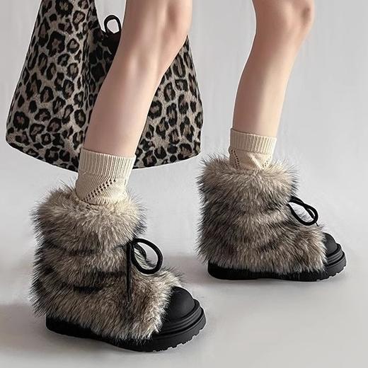 【舒适柔软保暖❗️时尚温柔百搭】2025秋冬新款韩版松糕底保暖舒适时尚雪地毛毛靴。jc 商品图3