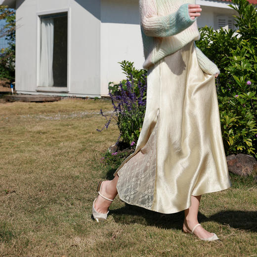 【100醋酸】三彩2026春季新款高腰鱼尾半身裙A字裙长裙优雅气质M 商品图2