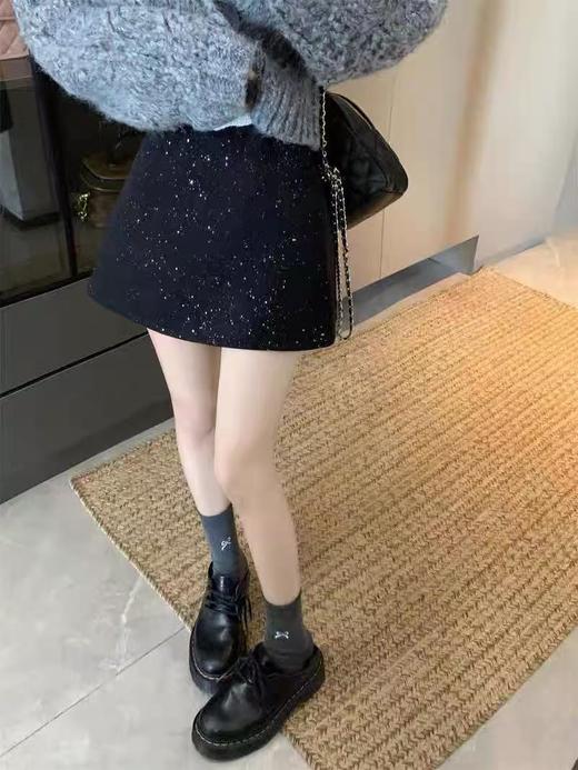 （7天内发）落入银河毛呢亮片裙，把星河穿身上，贵气时髦，人群中的发光体！ 商品图6