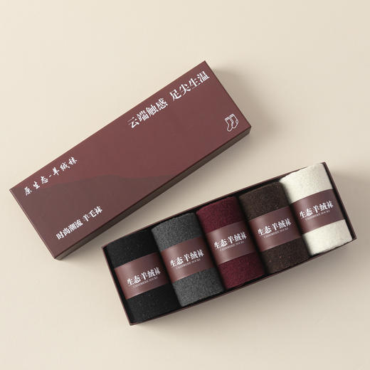 【YW】无忧购 5条装羊毛袜女秋冬加厚保暖简约休闲百搭羊绒中筒袜（截单后3-5天发货） 商品图5