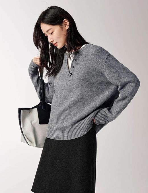 纯原剪89.2%绵羊毛+10.8%山羊绒M*CO假两件羊绒衫 商品图4