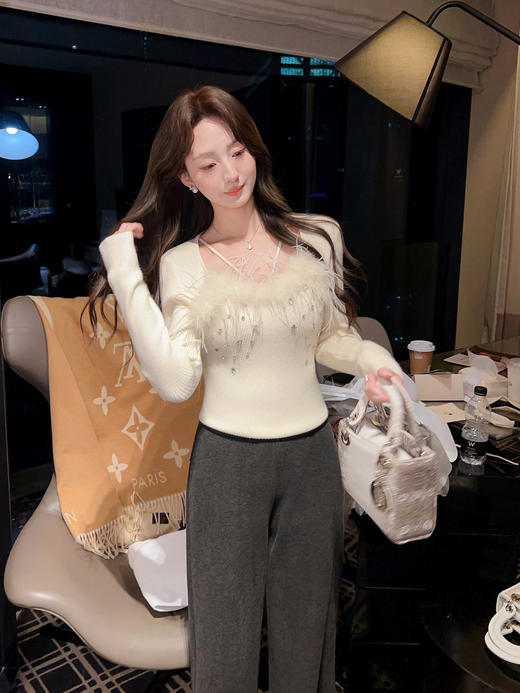 张心子【长腿lulu裤】秋冬高腰保暖加绒休闲裤裤子 U2512037 商品图11