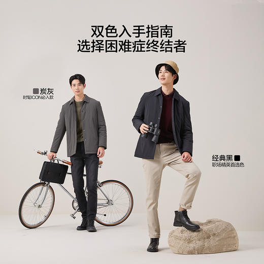 【无缝工艺】柒牌棉衣秋冬中长款时尚休闲中青年冬季保暖外套男装129E70480 商品图4