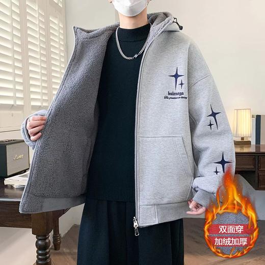 F011387双面穿加绒加厚连帽棉衣棉服男女同款外套 商品图5
