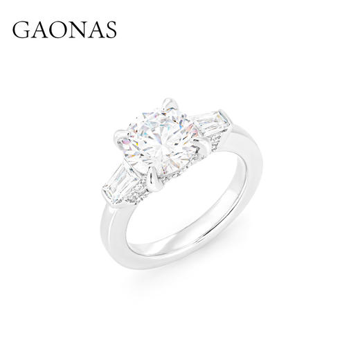 GAONAS 经典圆形3ct璀璨白色戒指11839JW 商品图1