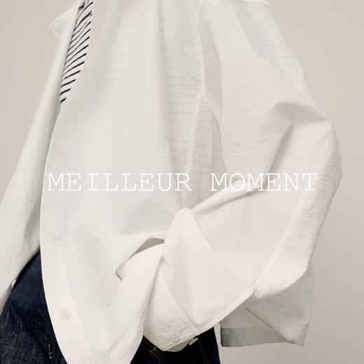 【商场同款】麦檬春秋柔软长绒棉连帽极简衬衫5G8122541Q 商品图2