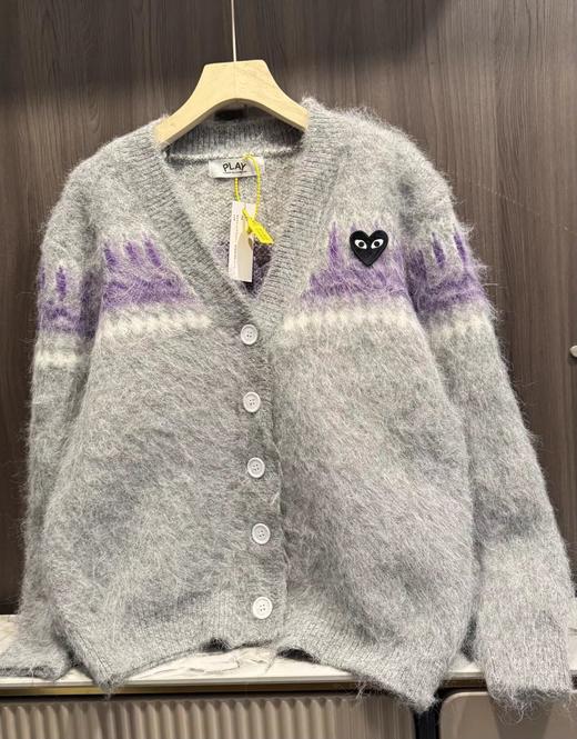 F011336慵懒氛围感灰紫渐变马海毛针织开衫女 商品图7