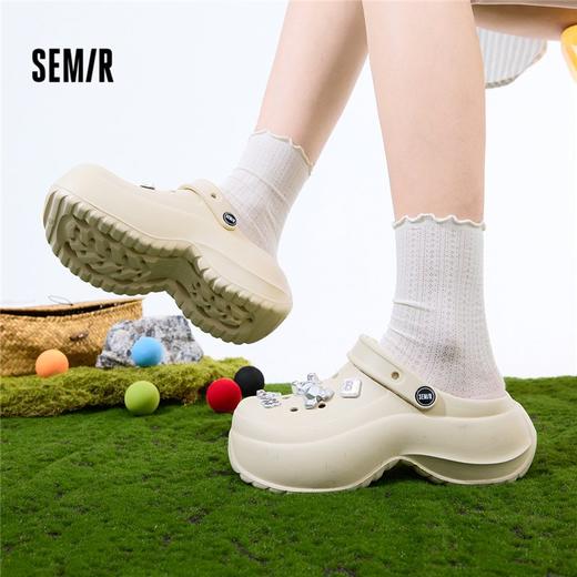 Semir女士厚底增高洞洞鞋防水休闲沙滩鞋凉鞋女鞋 商品图4