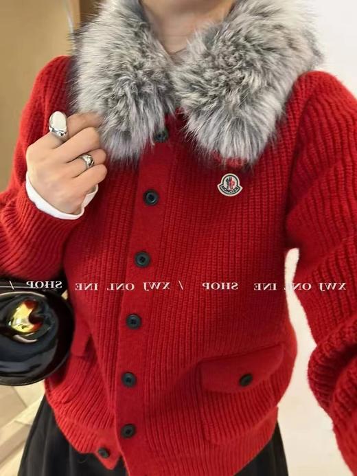 F011392秋冬毛领刺绣拉链软糯亲肤针织毛衣外套女 商品图1