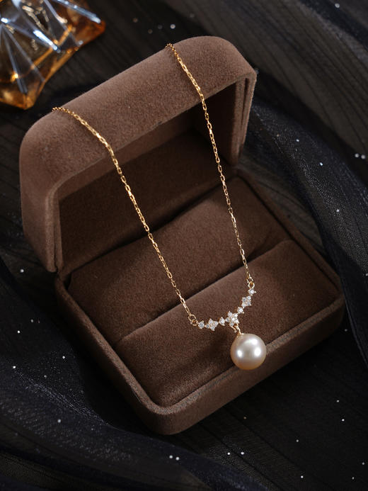 子佩集【银河记忆】银S925珍珠惜王妃套链【HJYTL009】9mm珠镀金双色一字2601 商品图8