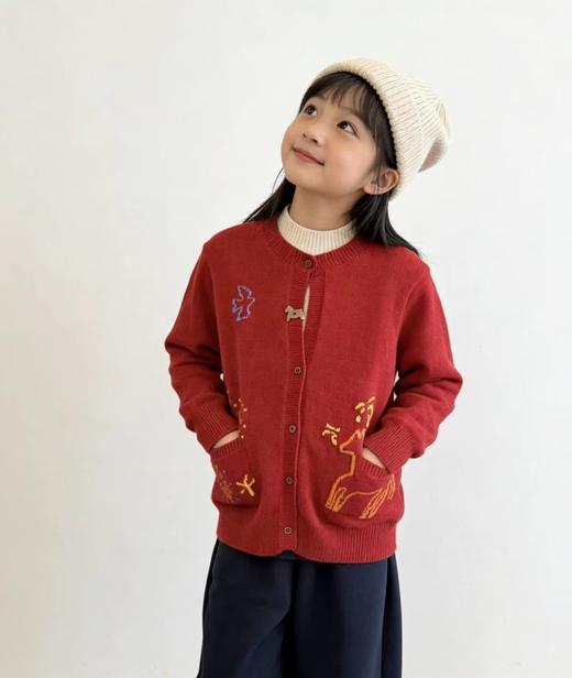 F011371儿童马年元素刺绣图案服装羊毛衫+灯笼裤套装 商品图11