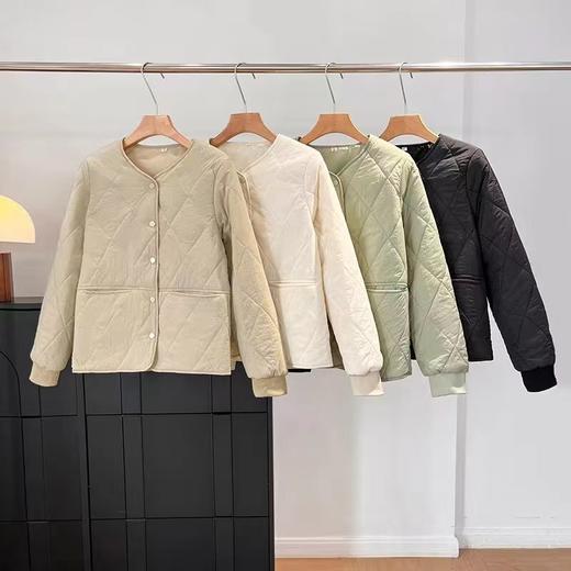 F011326时尚短款袖口罗纹羽绒棉服轻薄小棉服外套 商品图0