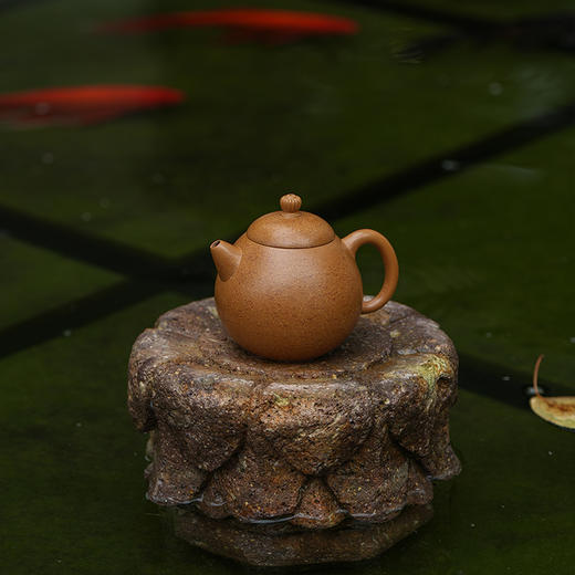 龙德堂陶艺 汤宣武 作品《菊花西子》原矿葵黄朱泥 230cc 库存请咨询客服 商品图0