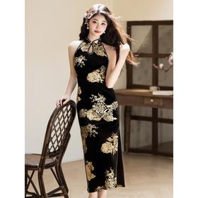 秋冬高级感显瘦国风旗袍改良连衣裙BJS9969