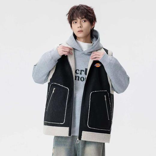 F011388新款三色高品质ins美式双面穿皮毛一体棉马甲棉衣外套 商品图5