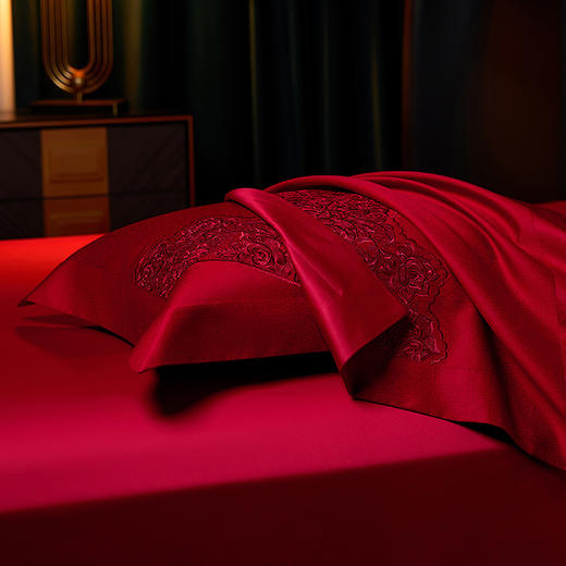 多喜爱 喜玫瑰 80S厚织提花八件套 欢悦于爱【B面60S新绒棉】 【玫瑰花刺绣】【拼框工艺】【拉杆箱包装】色泽亮丽 垂坠感佳 商品图11