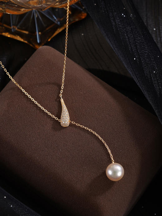 子佩集【洛神之迷】银S925珍珠惜王妃套链【HJYTL007】9mm珠镀金水滴吊球2601 商品图5