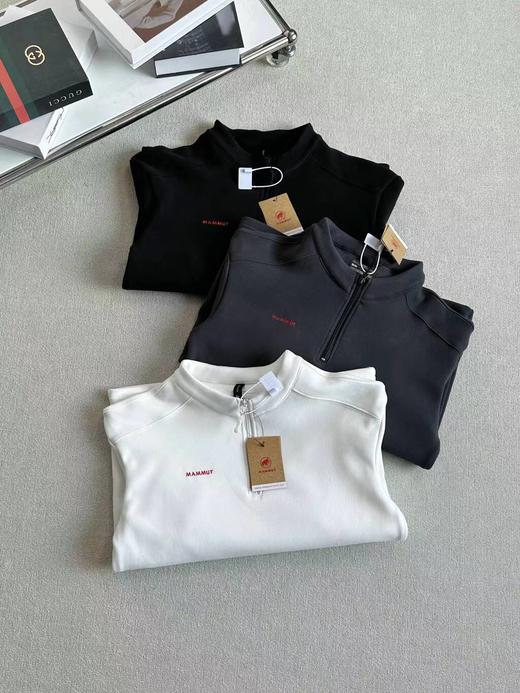 F011356户外双面绒休闲加绒加厚半拉链长袖打底衫 商品图4