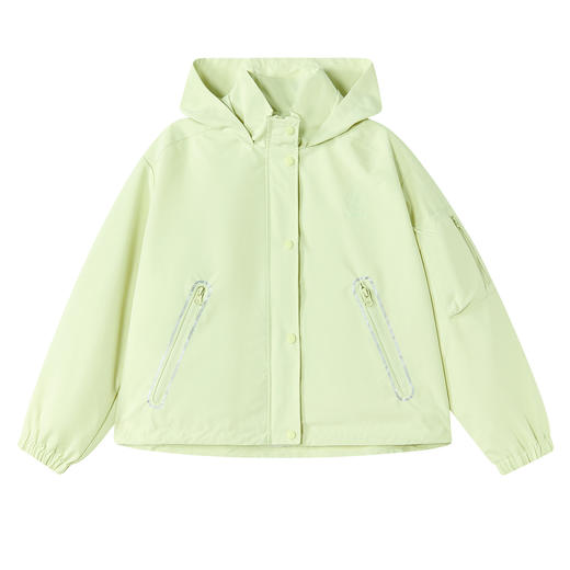 笛莎Deesha 童装女童外套2026春新款清新时尚休闲连帽拉链外套 商品图4