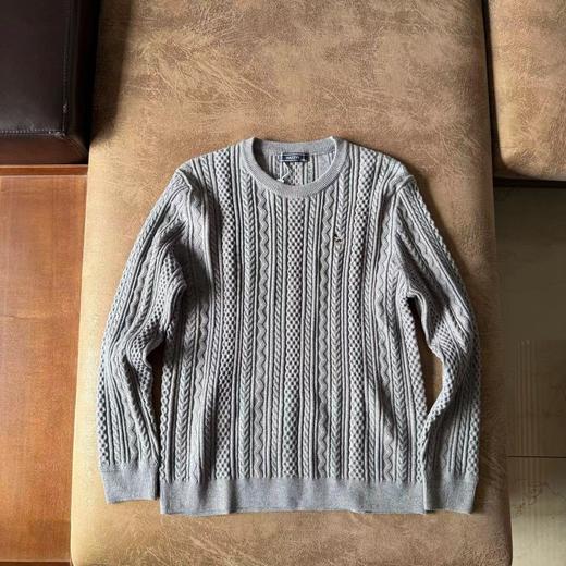 F011337男士圆领肌理感绞花毛衣保暖针织衫上衣 商品图7