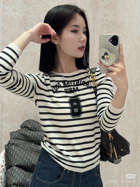 迪奥 最新款 条纹针织T恤(MM)