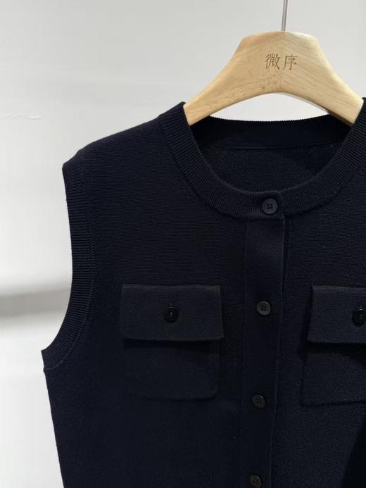 蓝调恋人|知性简约口袋羊毛马甲 商品图1