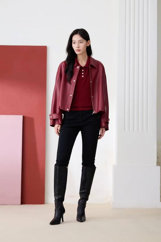 歌力思ELLASSAY女装克林顿皮衣EWE371X00100 商品图0