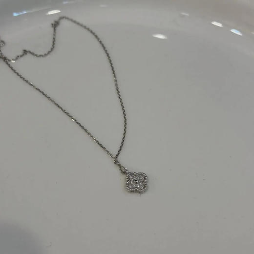 梵克雅宝 单花 小号 镶钻 白金 项链 商品图4