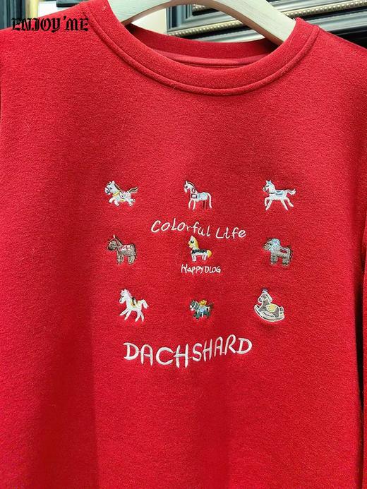 【门店同款】ENJOY冬季“午马”小马刺绣套头卫衣 169094022 商品图2