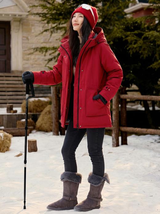 小禾高端连帽鹅绒服中长款羽绒服 商品图1