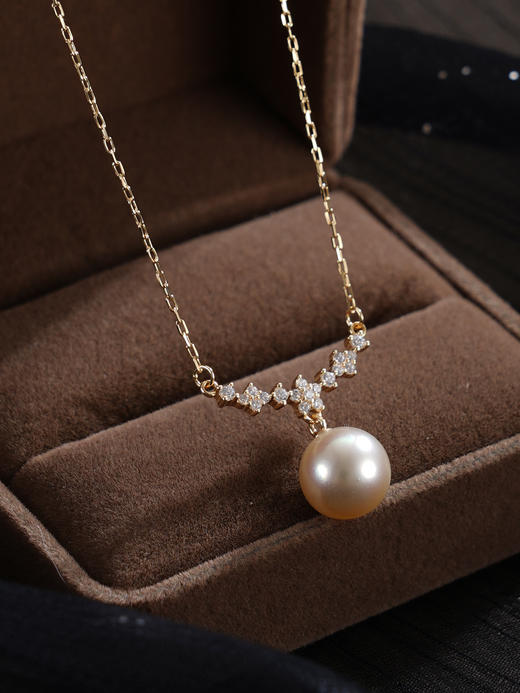 子佩集【银河记忆】银S925珍珠惜王妃套链【HJYTL009】9mm珠镀金双色一字2601 商品图5