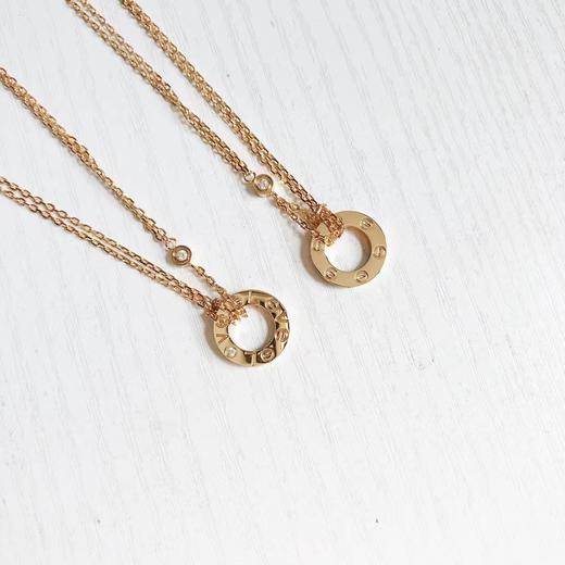 F011381情人节礼物love系列新款带钻双面项链 商品图3