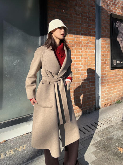 【高级定制】噢蜜ooomeooo原色羊绒手工大衣 商品图7