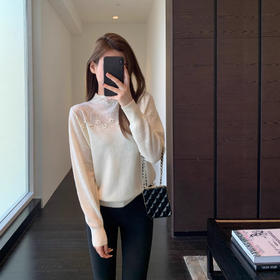 少女感！温柔甜美时髦针织小衫！2026显瘦半高领上衣女款！