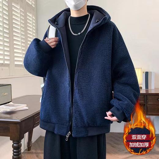 F011387双面穿加绒加厚连帽棉衣棉服男女同款外套 商品图1