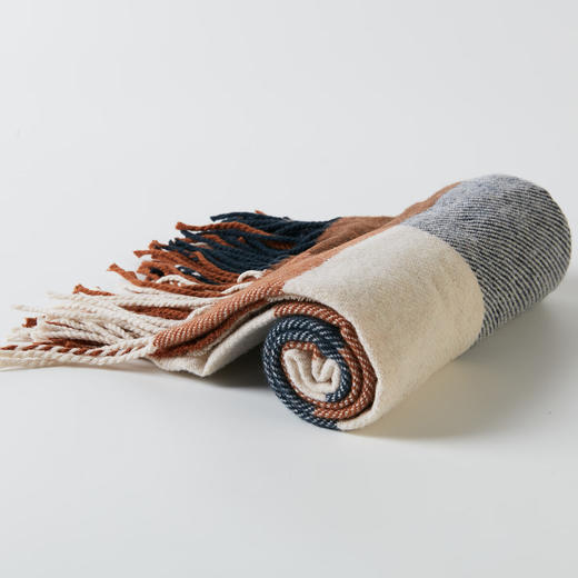 办公室午休毯沙发毯柔软休闲毯纯绵羊毛膝盖毯 商品图0