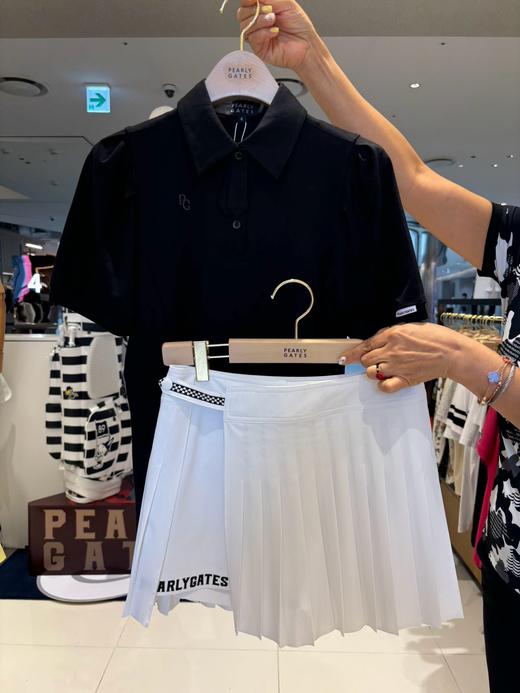 PG家春夏新款女士百褶短裙来啦！🇰🇷渠道高品质❗️款式太能抗打了！裙摆交叠运动时动感活泼，三个色都有撞色印花和条纹织带，美得很有辨识度，风格鲜明！ 商品图2