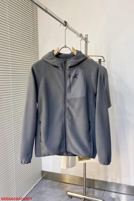 F011373户外男士立领抓绒衣加绒摇粒绒外套宽松开衫 商品图1