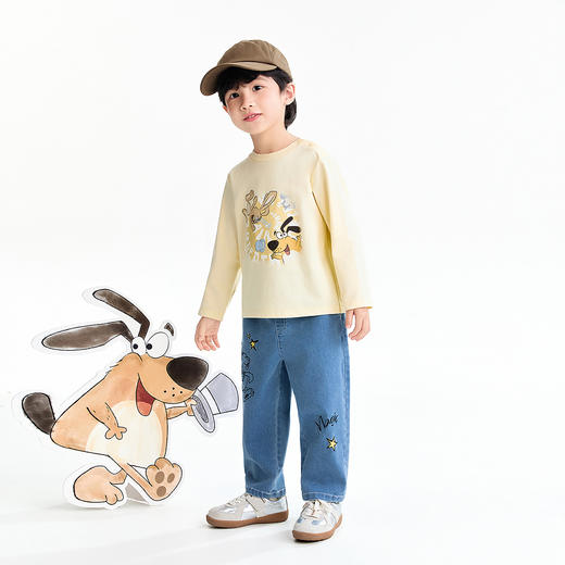 【实体店同款】男童全腰牛仔长裤春季新款安奈儿童装XB616087 商品图3