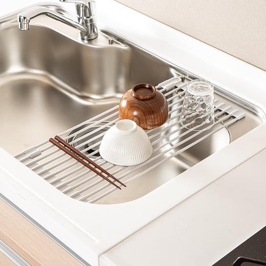 厨房碗盘水槽置物架家用可折叠伸缩沥水架 商品图3