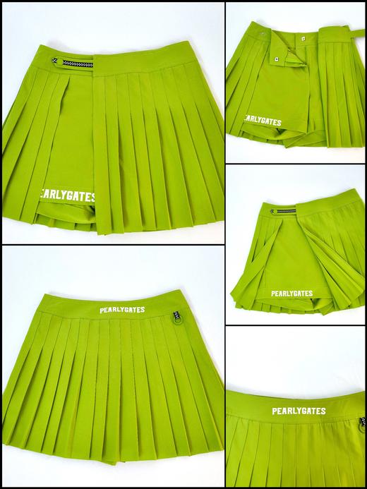 PG家春夏新款女士百褶短裙来啦！🇰🇷渠道高品质❗️款式太能抗打了！裙摆交叠运动时动感活泼，三个色都有撞色印花和条纹织带，美得很有辨识度，风格鲜明！ 商品图4