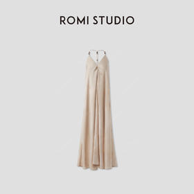 ROMI STUDIO“悠然夏日”真丝混纺植物染印花吊带连衣裙 RWCRLJ2710