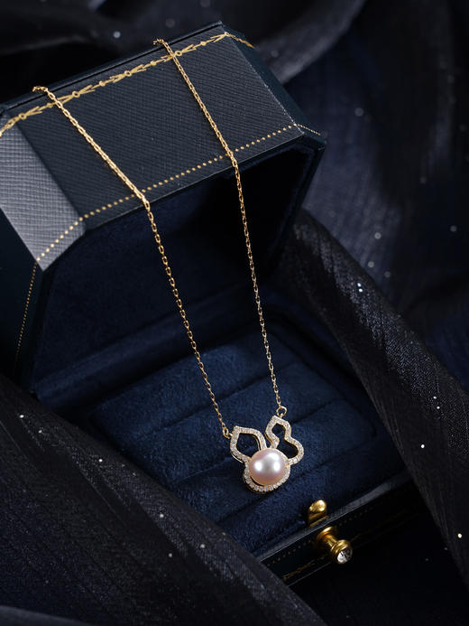 子佩集【福禄双全】银S925珍珠惜王妃套链【HJYTL005】8mm珠镀金葫芦2601 商品图2