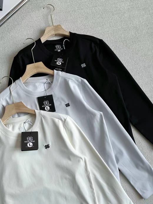 F011357压胶刺绣打底衫加绒长袖圆领体恤打底衫 商品图2